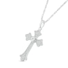 Thumbnail Image 1 of 0.10 CT. T.W. Diamond Flared Gothic-Style Cross Pendant in Sterling Silver