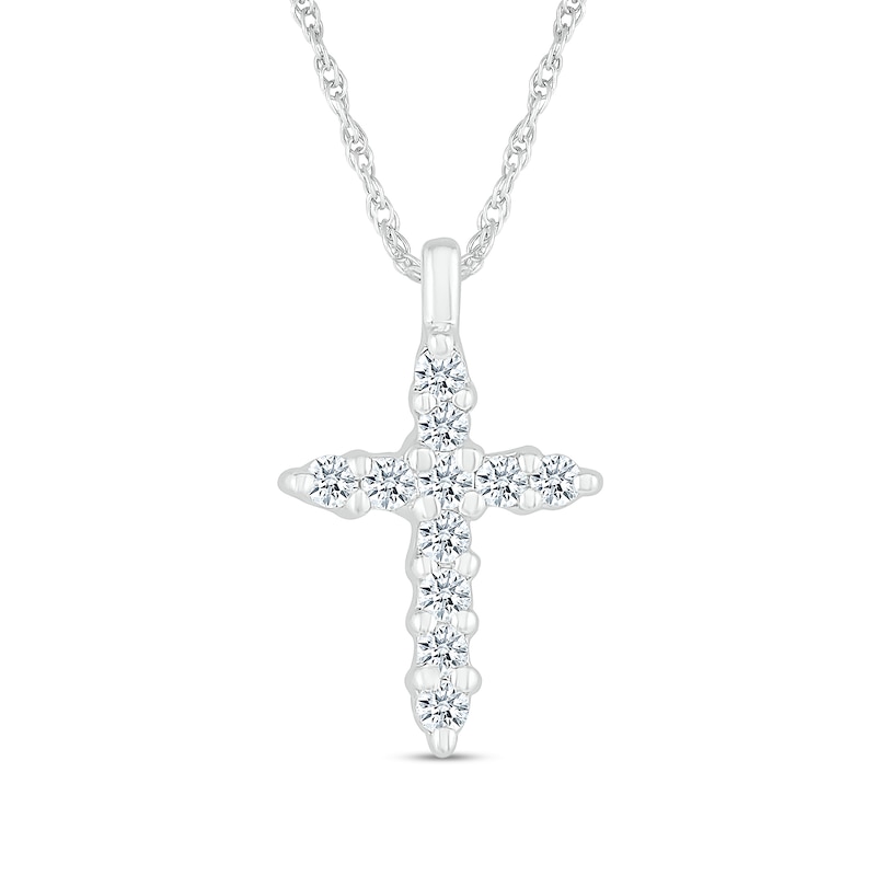 0.25 CT. T.W. Diamond Cross Pendant in Sterling Silver|Peoples Jewellers