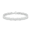 0.10 CT. T.W. Diamond Mirrored Hearts Link Alternating Line Bracelet in Sterling Silver – 7.25"