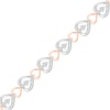 0.09 CT. T.W. Diamond Large and Small Hearts Alternating Line Bracelet in Sterling Silver and 14K Rose Gold Plate – 7.5"