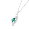 Thumbnail Image 1 of Pear-Shaped Lab-Created Emerald and White Sapphire Shadow Infinity Pendant in Sterling Silver