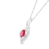 Thumbnail Image 1 of Pear-Shaped Lab-Created Ruby and White Sapphire Shadow Infinity Pendant in Sterling Silver