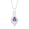 Thumbnail Image 0 of Pear-Shaped Lab-Created Alexandrite and White Sapphire Shadow Infinity Pendant in Sterling Silver