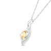 Thumbnail Image 1 of Pear-Shaped Citrine and White Lab-Created Sapphire Shadow Infinity Pendant in Sterling Silver