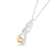 5.0mm Citrine and White Lab-Created White Sapphire Infinity Braid Pendant in 10K White Gold