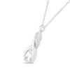 Thumbnail Image 1 of Pear-Shaped White Lab-Created Sapphire Cascading Infinity Ribbon Pendant in Sterling Silver