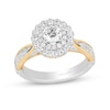 Enchanted Disney Belle 1.23 CT. T.W. Diamond Scallop Frame Double Row Engagement Ring in 14K Two-Tone Gold