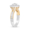 Thumbnail Image 1 of Enchanted Disney Belle 1.23 CT. T.W. Diamond Scallop Frame Double Row Engagement Ring in 14K Two-Tone Gold