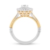 Enchanted Disney Belle 1.23 CT. T.W. Diamond Scallop Frame Double Row Engagement Ring in 14K Two-Tone Gold