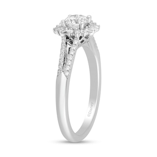 Enchanted Disney Elsa 0.69 CT. T.W. Diamond Snowflake Frame Split Shank Engagement Ring in 14K White Gold