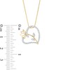 By Women for Women 0.20 CT. T.W. Diamond Lotus Flower in Tilted Heart Pendant in 10K Gold