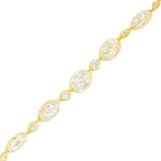 Zales 023 Gauge Left/Right Rope Chain Bracelet in 14K Gold - 7.5