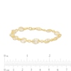 Italian Gold Oval and Briolette Cubic Zirconia Alternating Mesh Bracelet in 14K Gold – 7.5"