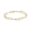 1.0mm Paper Clip Chain Bracelet in Hollow 10K Gold - 7.75"