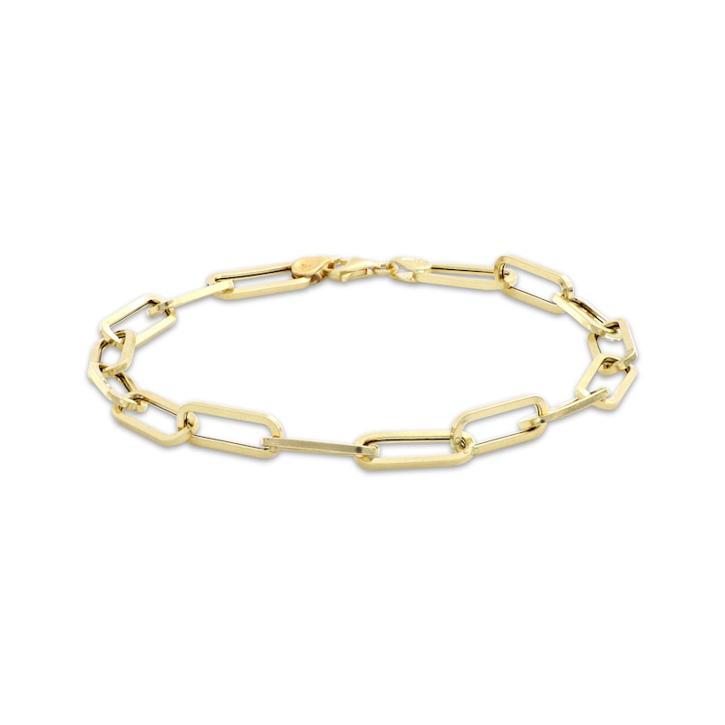 1.0mm Paper Clip Chain Bracelet in Hollow 10K Gold - 7.75"|Peoples Jewellers
