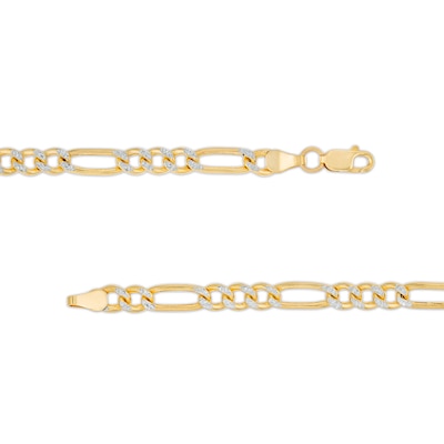 4.5mm Diamond-Cut Figaro Chain Necklace in Hollow 14K Two-Tone Gold - 20"