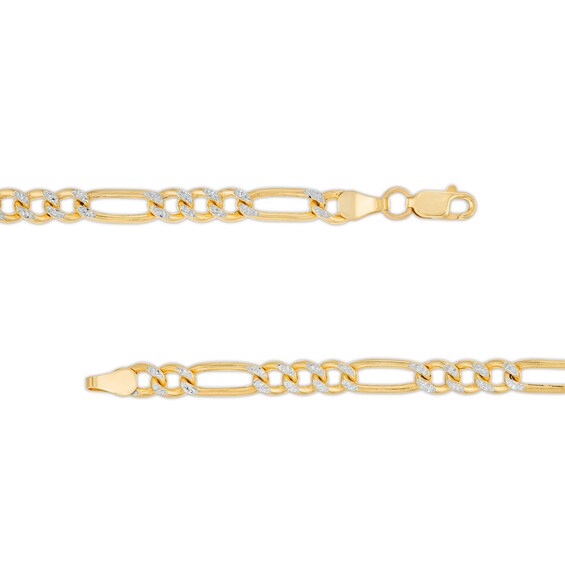 4.5mm Diamond-Cut Figaro Chain Necklace in Hollow 14K Two-Tone Gold - 20"