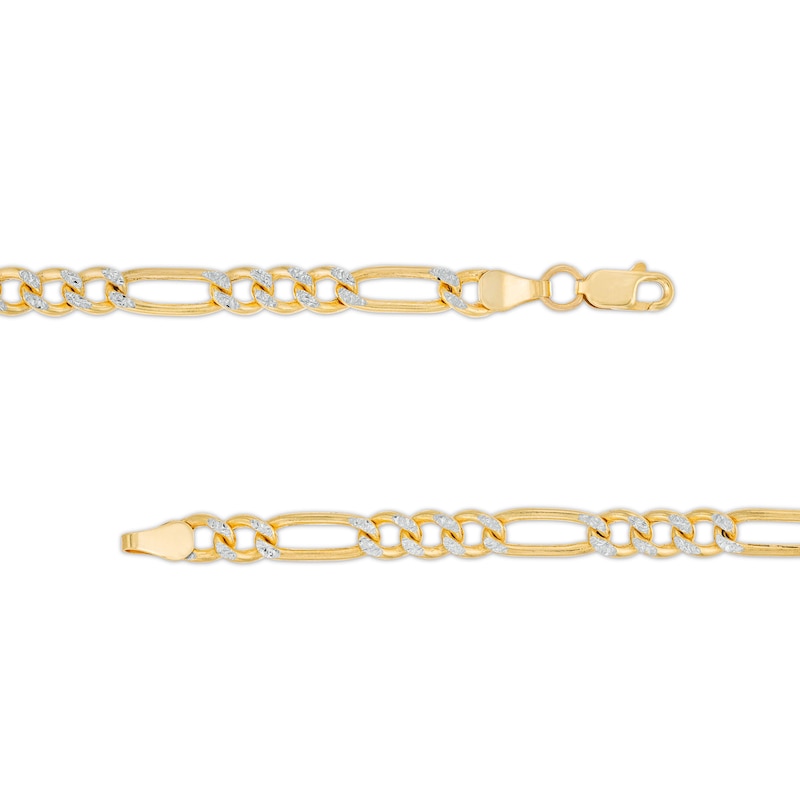 4.5mm Diamond-Cut Figaro Chain Necklace in Hollow 14K Two-Tone Gold - 20"