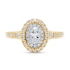 Vera Wang Love Collection 0.69 CT. T.W. Oval Diamond Double Frame Engagement Ring in 14K White Gold (I/SI2