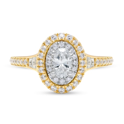 Vera Wang Love Collection 0.69 CT. T.W. Oval Diamond Double Frame Engagement Ring in 14K White Gold (I/SI2