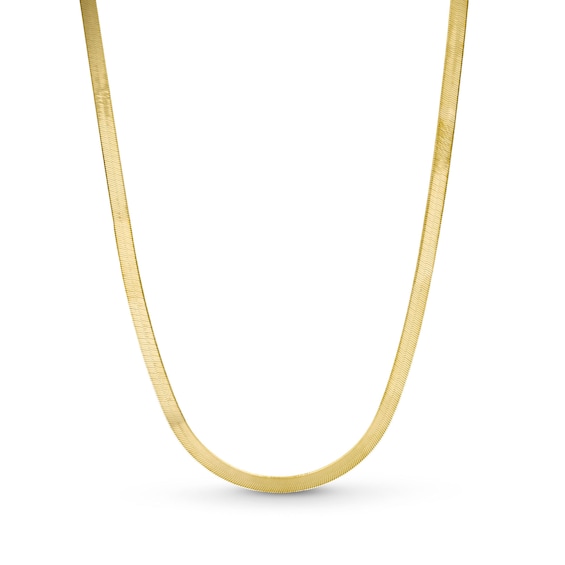 3.0mm Herringbone Chain Necklace in Solid 10K Gold - 18"