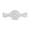 Thumbnail Image 2 of 0.45 CT. T.W. Multi-Diamond Frame Twist Shank Engagement Ring in 14K White Gold