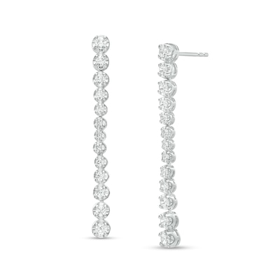 1.00 CT. T.W. Journey Diamond Drop Earrings in 10K White Gold