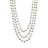 Thumbnail Image 0 of 7.0-8.0mm Oval Freshwater Cultured Pearl Triple Strand Necklace in Sterling Silver – 22"