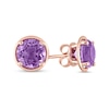 Thumbnail Image 1 of Round Amethyst Outline Frame Stud Earrings in 14K Rose Gold