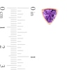 7.0mm Trillion-Cut Amethyst Outline Frame Stud Earrings in 14K Rose Gold