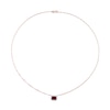 Sideways Emerald-Cut Garnet and 0.12 CT. T.W. Diamond Frame Necklace in 10K Rose Gold