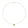 Trillion-Cut Peridot and White Topaz Frame Necklace in 10K Gold