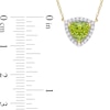 Trillion-Cut Peridot and White Topaz Frame Necklace in 10K Gold