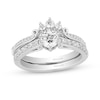 Enchanted Disney Majestic Princess 0.95 CT. T.W. Diamond Crown Contour Bridal Set in 14K White Gold