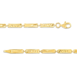 Diamond-Cut Bar Link Bracelet in 10K Gold – 7.5"