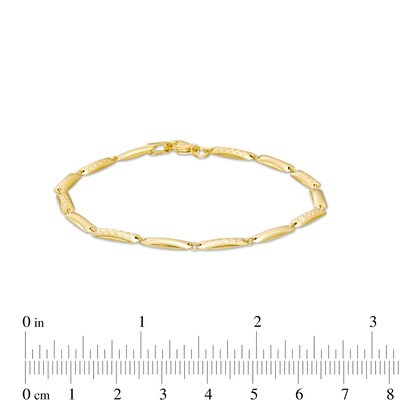 Diamond-Cut Bar Link Bracelet in 10K Gold – 7.5"