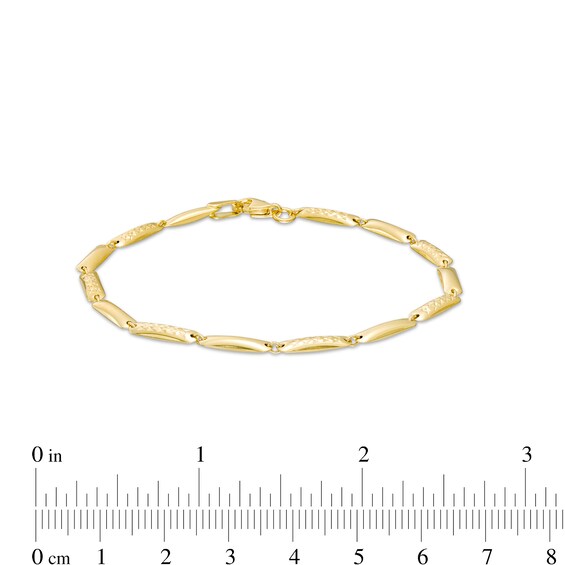 Diamond-Cut Bar Link Bracelet in 10K Gold – 7.5"