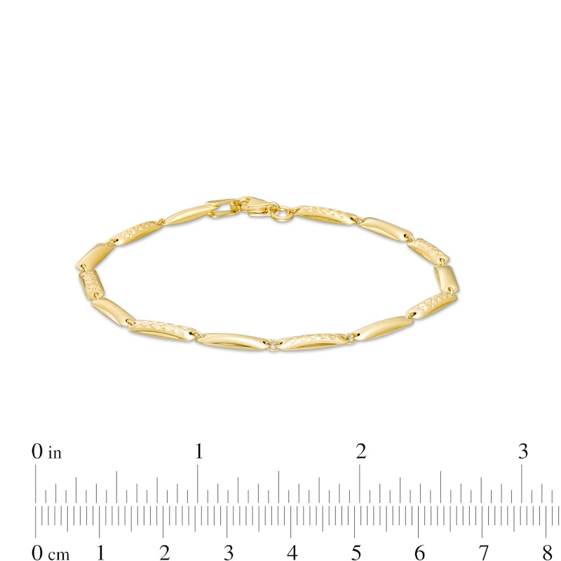 Diamond-Cut Bar Link Bracelet in 10K Gold – 7.5"|Peoples Jewellers