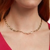 Thumbnail Image 1 of Diamond-Cut Curve Link Necklace in 10K Two-Tone Gold – 17.25"