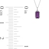 Thumbnail Image 3 of Elongated Emerald-Cut Amethyst and White Topaz Frame Pendant in Sterling Silver