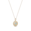 Thumbnail Image 2 of Men's 6.0mm Swiss Blue Topaz Scallop Edge Compass Pendant in 10K Gold – 22&quot;