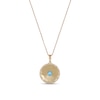 Thumbnail Image 3 of Men's 6.0mm Swiss Blue Topaz Scallop Edge Compass Pendant in 10K Gold – 22&quot;