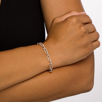 The Kindred Links from Vera Wang Love Collection 0.23 CT. T.W. Diamond Paper Clip Link Bracelet in Sterling Silver