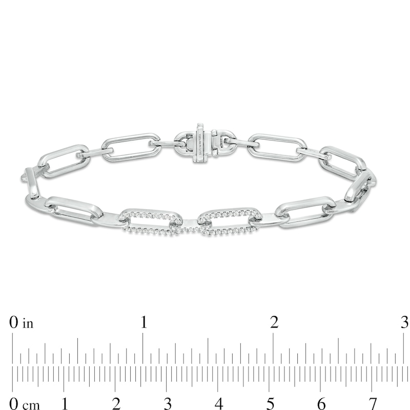 The Kindred Heart from Vera Wang Love Collection 0.085 CT. T.W. Diamond Toggle  Bracelet in Sterling Silver