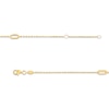 Sideways Ovals Station Anklet in 10K Gold - 10"