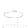 Sideways Ovals Station Anklet in 10K Gold - 10"