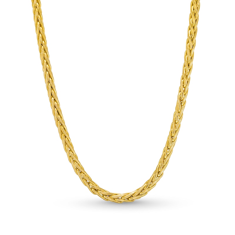 Men's 3.5mm Wheat Chain Necklace in Hollow 14K Gold - 22"|Peoples Jewellers