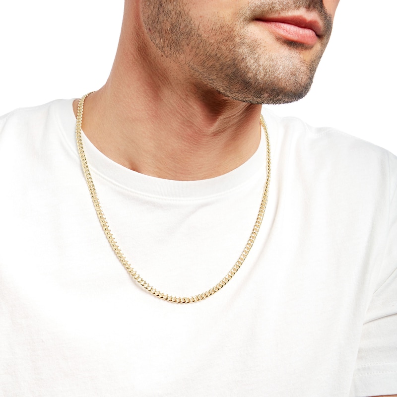 4.5mm Cuban Curb Chain Necklace in Hollow 10K Gold - 22"|Peoples Jewellers