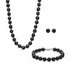 Thumbnail Image 0 of Faceted Onyx Bead Strand Necklace, Bracelet and Stud Earrings Set in Sterling Silver