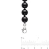 Faceted Onyx Bead Strand Necklace and Stud Earrings Set in Sterling Silver